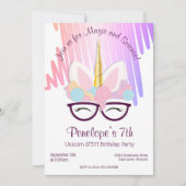 Unicorn lunettes Magique STEM Invitation Anniversa (Devant)