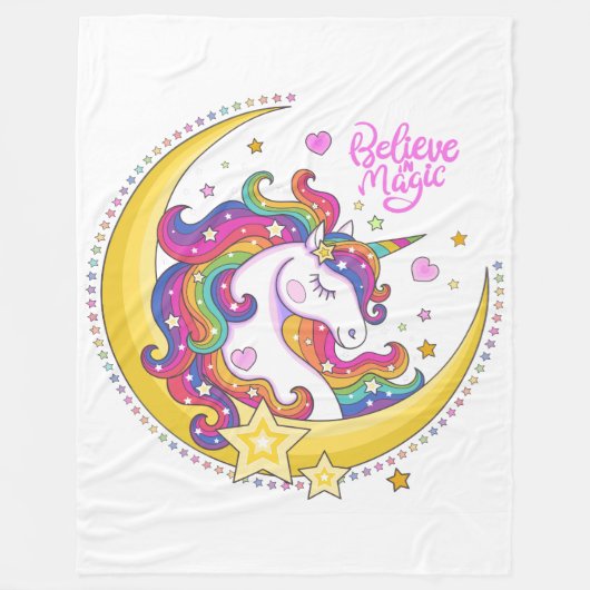 Unicorn Magic Fleece Blanket (Voorkant)