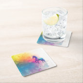 Unicorn Magic Vierkante Kartonnen Onderzetter (Insitu)