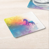 Unicorn Magic Vierkante Kartonnen Onderzetter (Schuin)