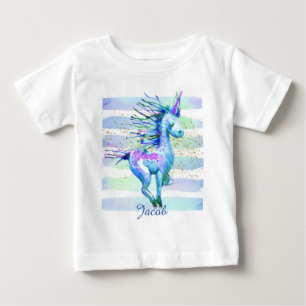 Unicorn Magic Waterverf Stripes Blue