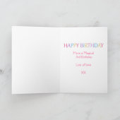 Unicorn Magical 3rd Birthday Pink Kaart (Binnen)