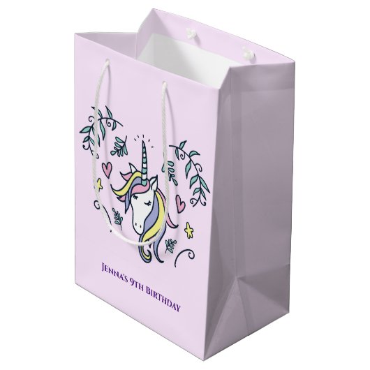 Unicorn Magical Birthday Medium Cadeauzakje (Achterkant Gekanteld)