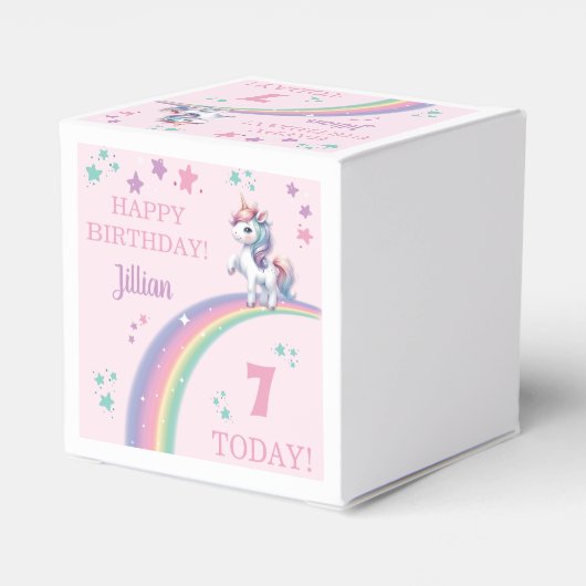 Unicorn Magical Birthday Party Bedankdoosjes (Achterkant)