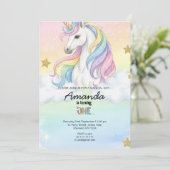 Unicorn Magical Birthday Party Invitation Card (Debout devant)