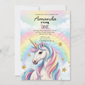 Unicorn Magical Birthday Party Invitation Card (Devant)