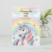 Unicorn Magical Birthday Party Invitation Card (Debout devant)