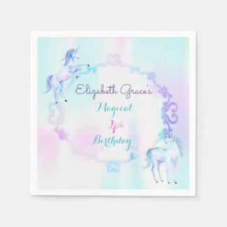 Unicorn Magical Rainbow Lavender Pink Turquoise Servet
