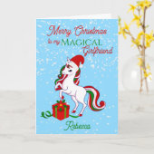 Unicorn Magical Vriendin kerstkaart Kaart (Gele Bloem)