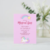 Unicorn magie girly 1er anniversaire invitation fê (Debout devant)
