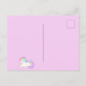 Unicorn magische girly 1e verjaardag uitnodiging (Achterkant)