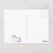 Unicorn magische girly 1e verjaardag uitnodiging (Achterkant)