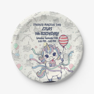 Unicorn Magische viering Papieren Bordje