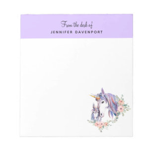  Unicorn Mam & Baby Waterverf Floral Notitieblok