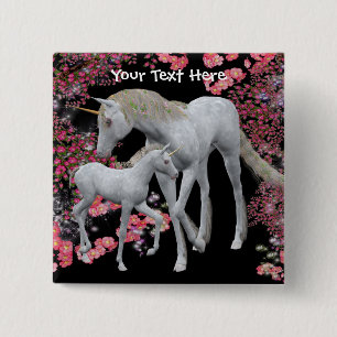 Unicorn Mare en Baby Fantasy Button