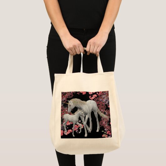 Unicorn Mare en Foal Fantasy Canvas tas (Voorkant (product))