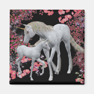 Unicorn Mare en Foal Fantasy Magneet