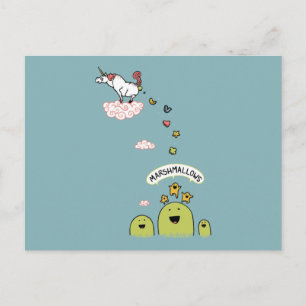 Unicorn Marshmallows Briefkaart