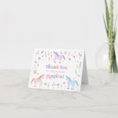 Unicorn Meadow Pastel Roze Goud Bedankt (Voorkant)