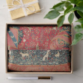 UNICORN, MEDIEVAL FANTASY FLOWERS, FLORAAL MONOGRA TISSUEPAPIER (Geschenk)