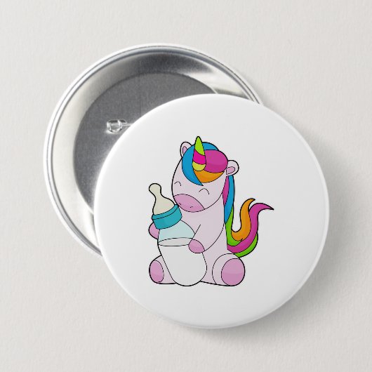 Unicorn Melkfles Ronde Button 7,6 Cm (Voorkant /achterkant)