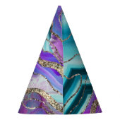 Unicorn Mermaid Agate Glitter Glam #1 #marble Feesthoedjes (Achterkant)