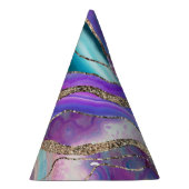 Unicorn Mermaid Agate Glitter Glam #1 #marble Feesthoedjes (Rechts)