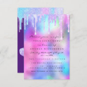 Unicorn Mermaid Drives Holographic Girly heelt Pur Kaart (Voorkant / Achterkant)