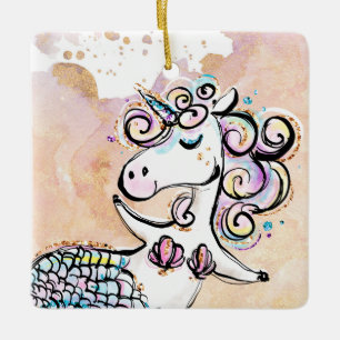 Unicorn Mermaid Keramisch Ornament