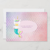 Unicorn Mermaid Princesse Invitations d'anniversai (Dos)
