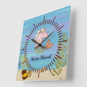 Unicorn Mermaid Wall klok (Hoek)