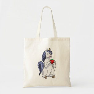 Unicorn met aardbeienvruchten tote bag