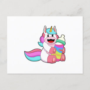Unicorn met Baby flesje.PNG Briefkaart