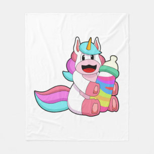 Unicorn met Baby flesje.PNG Fleece Deken