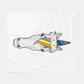 Unicorn met bloemen fleece deken (Voorkant (Horizontaal))