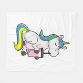 Unicorn met Bubble Tea Fleece Deken (Voorkant (Horizontaal))