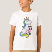 Unicorn met Bubble Tea T-shirt (Voorkant)