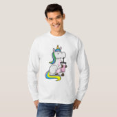 Unicorn met Bubble Tea T-shirt (Voorkant volledig)