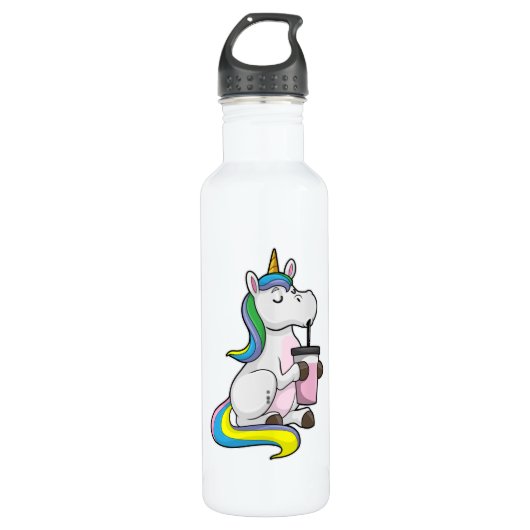 Unicorn met Bubble Tea Waterfles (Voorkant)