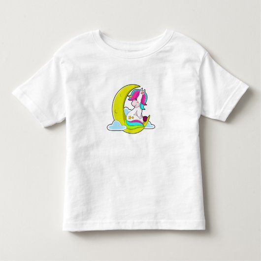 Unicorn met Clouds & Moon Kinder Shirts (Voorkant)