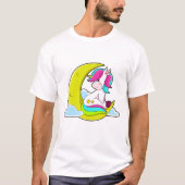 Unicorn met Clouds & Moon T-shirt (Voorkant)