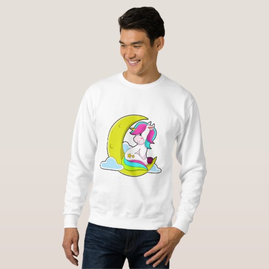 Unicorn met Clouds & Moon Trui (Voorkant volledig)