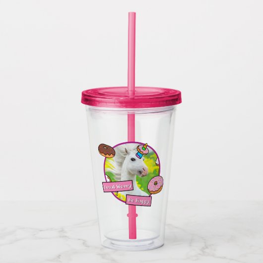 Unicorn met Donuts Acryl Drinkbeker (Voorkant)