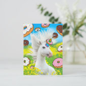 Unicorn met Donuts Uitnodiging Briefkaart (Staand voorkant)