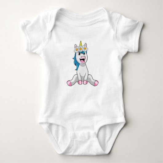 Unicorn met Flowers Daisy Romper (Voorkant)