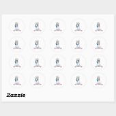 Unicorn met Flowers Daisy Ronde Sticker (Vel)