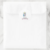 Unicorn met Flowers Daisy Ronde Sticker (Tas)