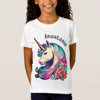 Unicorn met Flowers Vector Art T-Shirt