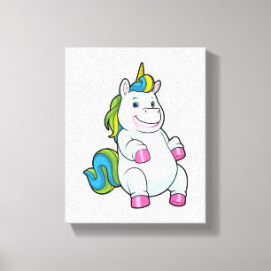 Unicorn met grote Belly Canvas Afdruk