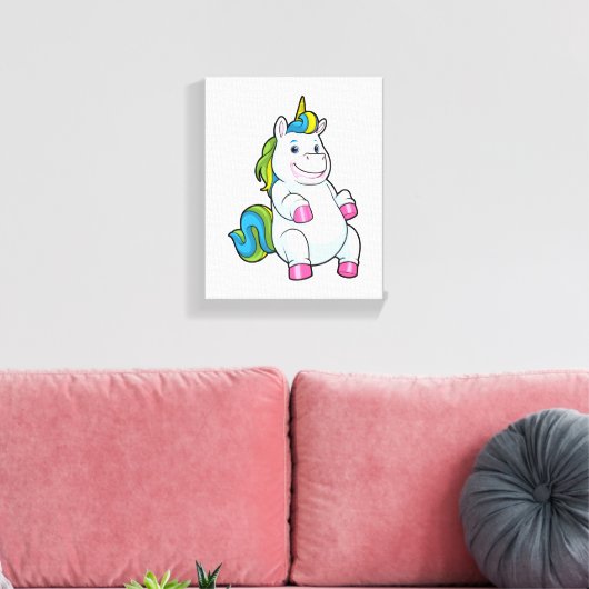 Unicorn met grote Belly Canvas Afdruk (Insitu (Woonkamer))